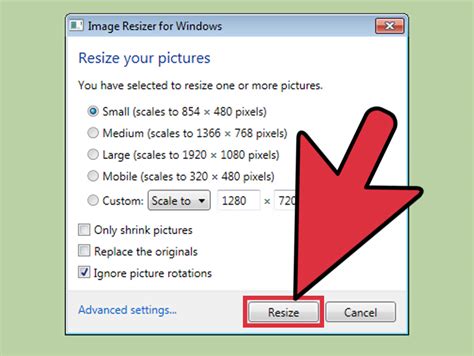 how to resize an image to fit home screen