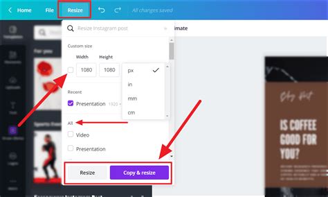how to resize an imported image in canva