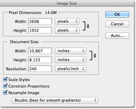 how to resize dimensions in photoshop