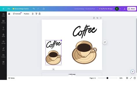 how to resize grouped elements in canva