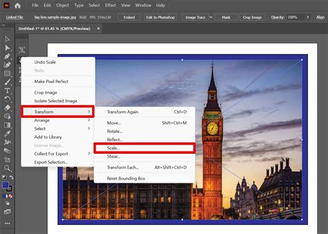 how to resize image in illustrator