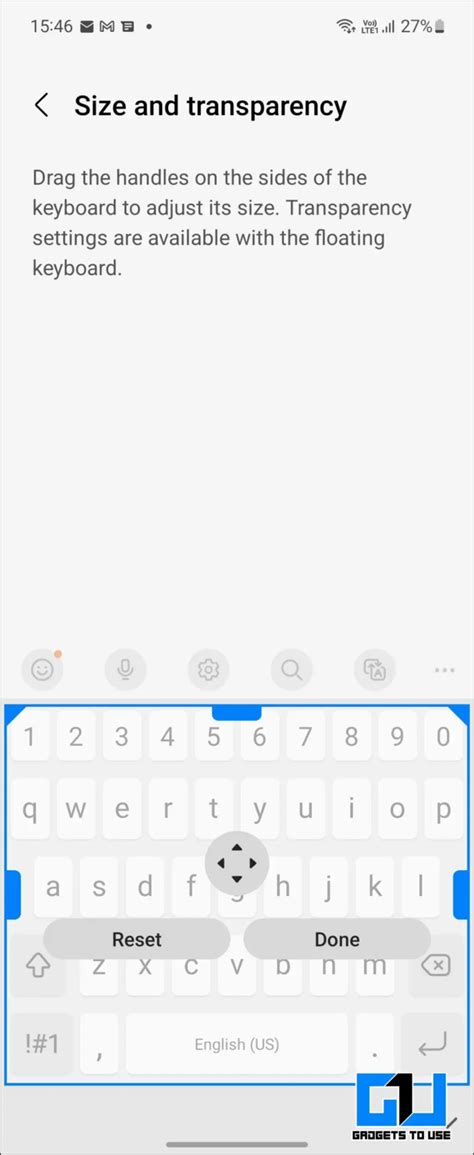 how to resize keyboard on android tablet