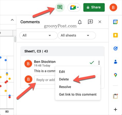 how to resolve comments in google sheets
