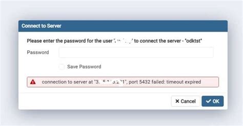 how to resolve connection timeout error in postgresql