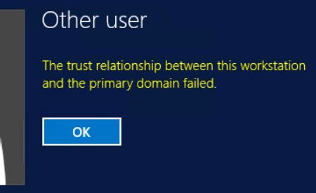 how to resolve trust relationship error in windows 10