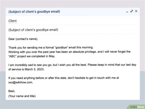 how to respond to goodbye email from client