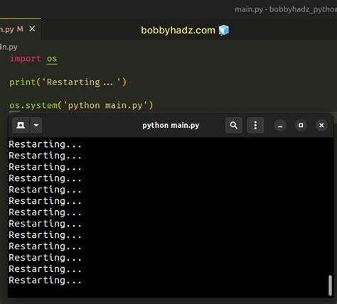 how to restart a script in python
