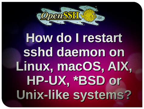 how to restart ssh daemon in linux