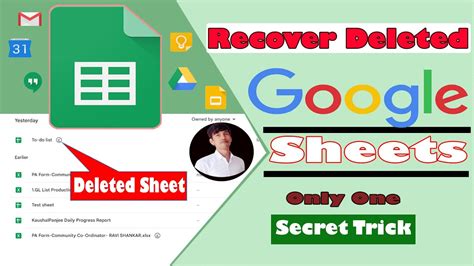how to restore deleted data in google sheets