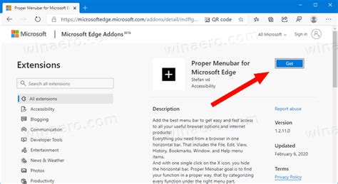 how to restore menu bar in microsoft edge