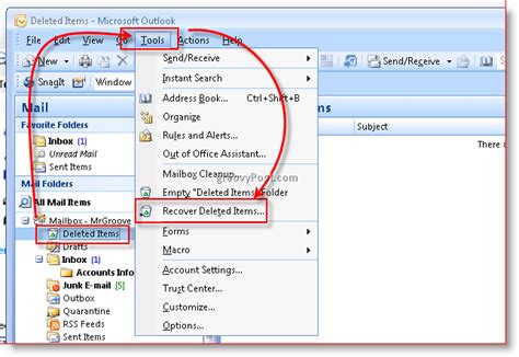 how to restore sent items in outlook