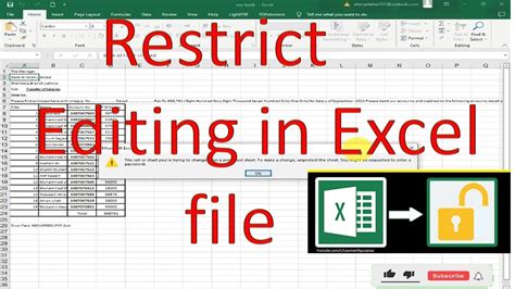 how to restrict editing in excel on sharepoint
