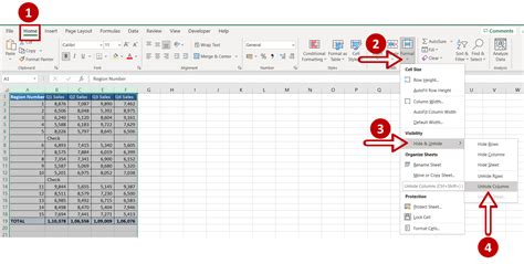 how to retrieve hidden cells in excel