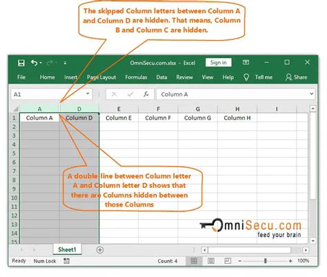 how to retrieve hidden columns in excel