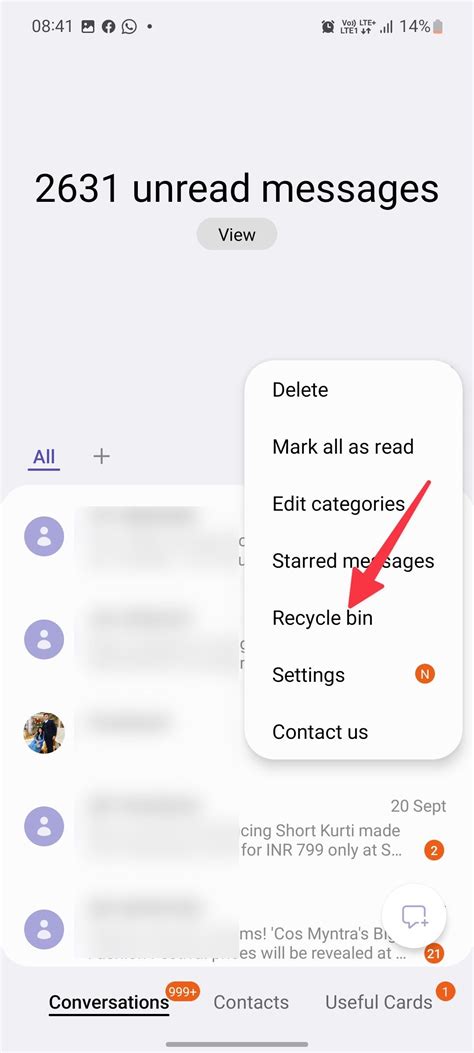 how to retrieve messages app on android