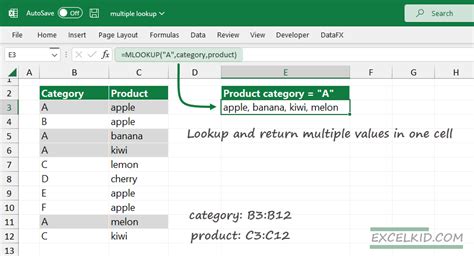 how to return multiple lookup values in excel