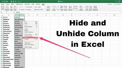 how to reveal hidden cells in excel