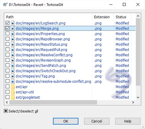how to revert a commit using tortoisegit