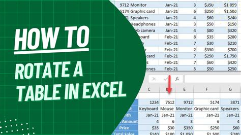 How To Rotate A Table From Vertical To Horizontal In Excel