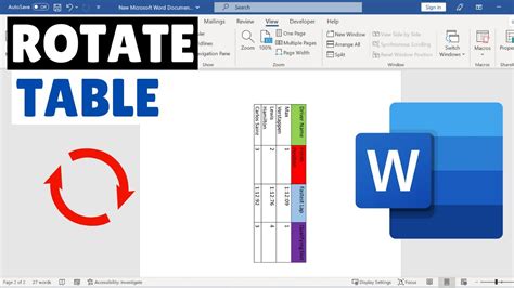 How To Rotate A Table In Word 2019