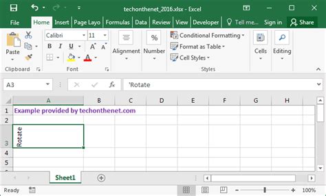 how to rotate text in excel 2016