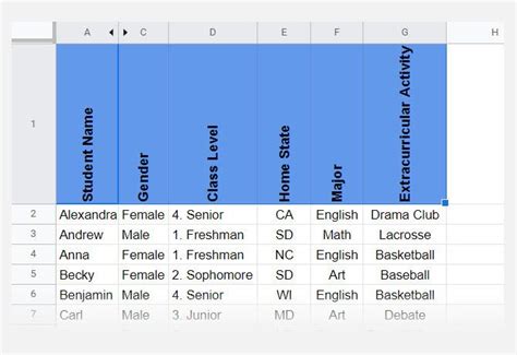 how to rotate text vertically in google sheets