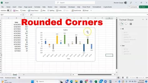 how to round corners in excel charts