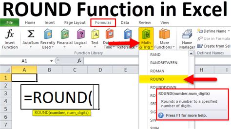 how to round data in excel