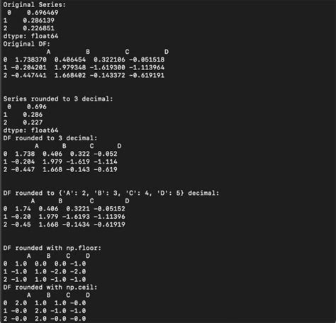 how to round numbers in dataframe python