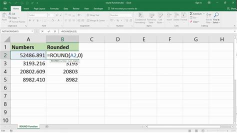 how to round numbers in excel