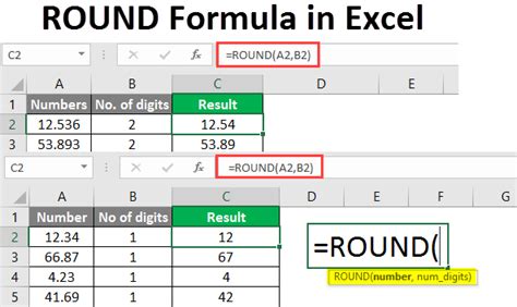 how to round numbers in excel within a formula