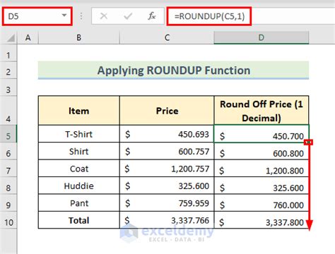how to round off percentages in excel