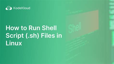 how to run a .sh file in linux terminal