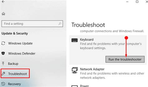 how to run a keyboard troubleshooter