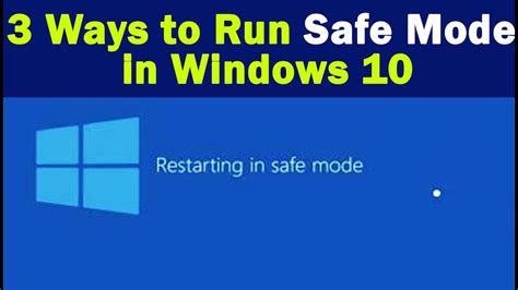 how to run a program in safe mode windows 10