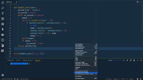 how to run a python script in visual studio code terminal