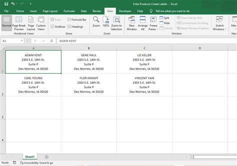 How To Run Address Labels From Excel Spreadsheet