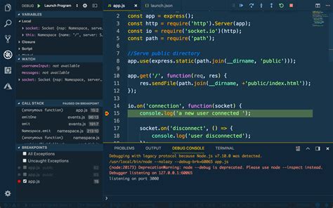 how to run and debug javascript in visual studio code