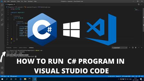 how to run c# code in visual studio code windows