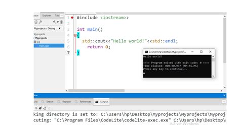 how to run c program in codelite