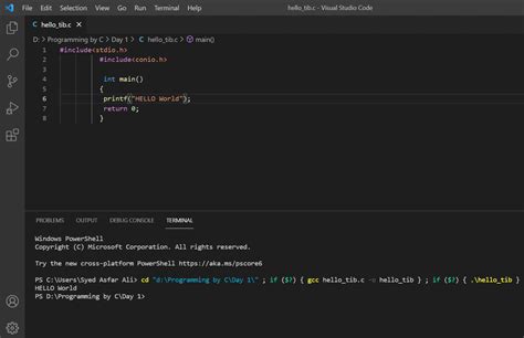 how to run c program in vs code mac
