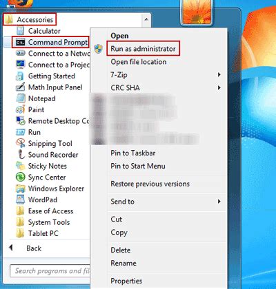 how to run cmd as admin in windows 7