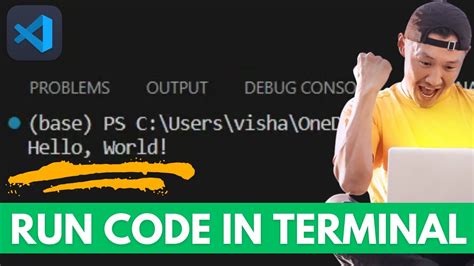 how to run code from terminal in vs code