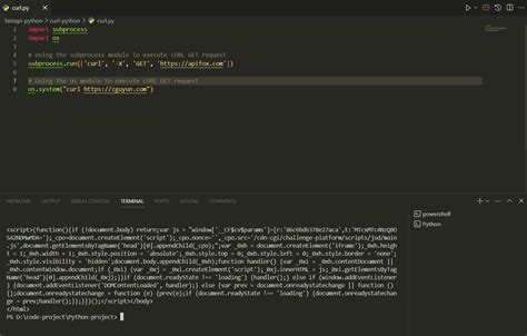 how to run curl command in python script
