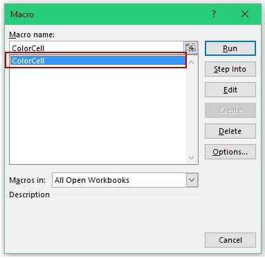 how to run excel macro line by line