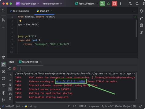 how to run fastapi in pycharm