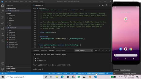 how to run flutter app in vs code terminal