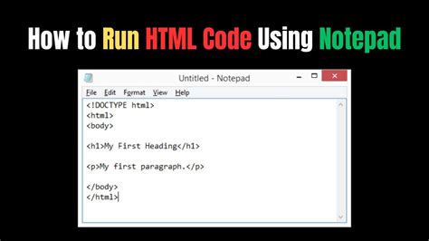 how to run html code in notepad plus plus