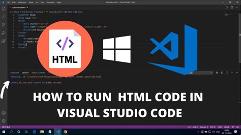 how to run html in visual studio code on windows 10
