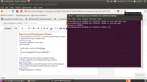 how to run java code in terminal ubuntu